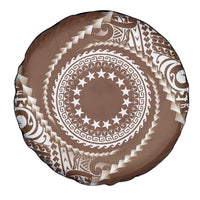 Cook Islands Gospel Day Spare Tire Cover Brown Tribal Curves