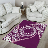 Cook Islands Gospel Day Area Rug Maroon Tribal Curves