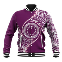 Cook Islands Gospel Day Baseball Jacket Maroon Tribal Curves
