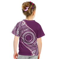 Cook Islands Gospel Day Kid T Shirt Maroon Tribal Curves