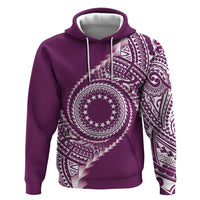 Cook Islands Gospel Day Zip Hoodie Maroon Tribal Curves