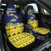 Tokelau Christmas Car Seat Cover Tokelauan Turtle Santa Sleigh LT05 One Size Yellow - Polynesian Pride