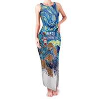 New Zealand Christmas Family Matching Tank Maxi Dress and Hawaiian Shirt Kiwis Santa Sleigh Starry Night Style