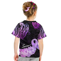 Pancreatic Cancer Awareness Kid T Shirt Keep Calm And Fight On Polynesian Pattern LT05 - Polynesian Pride