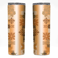 Hawaiian Quilt Skinny Tumbler Vintage Pattern Brown LT05 Brown - Polynesian Pride