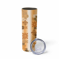 Hawaiian Quilt Skinny Tumbler Vintage Pattern Brown LT05 - Polynesian Pride