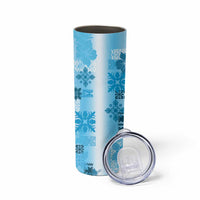 Hawaiian Quilt Skinny Tumbler Vintage Pattern Blue LT05 - Polynesian Pride