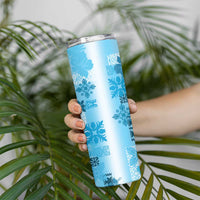 Hawaiian Quilt Skinny Tumbler Vintage Pattern Blue LT05 - Polynesian Pride