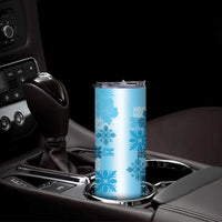 Hawaiian Quilt Skinny Tumbler Vintage Pattern Blue LT05 - Polynesian Pride