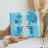 Hawaiian Quilt Wrapping Paper Vintage Pattern Blue - Polynesian Pride