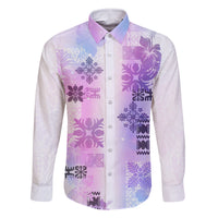 Hawaiian Quilt Family Matching Summer Maxi Dress and Hawaiian Shirt Vintage Pattern Galaxy LT05 Dad's Shirt - Long Sleeve Galaxy - Polynesian Pride