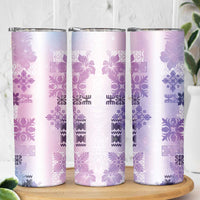 Hawaiian Quilt Skinny Tumbler Vintage Pattern Galaxy LT05 - Polynesian Pride