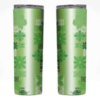 Hawaiian Quilt Skinny Tumbler Vintage Pattern Green LT05 Green - Polynesian Pride