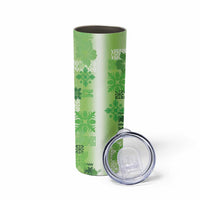Hawaiian Quilt Skinny Tumbler Vintage Pattern Green LT05 - Polynesian Pride
