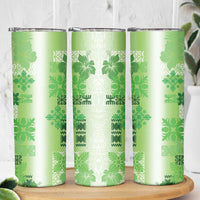 Hawaiian Quilt Skinny Tumbler Vintage Pattern Green LT05 - Polynesian Pride