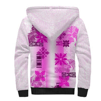 Hawaiian Quilt Sherpa Hoodie Vintage Pattern Pink LT05 - Polynesian Pride