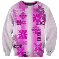 Hawaiian Quilt Sweatshirt Vintage Pattern Pink LT05 Unisex Pink - Polynesian Pride
