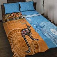 Custom Fiji Tapa And Australia Aboriginal Together Quilt Bed Set LT05 - Polynesian Pride