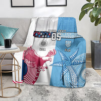 Custom Fiji And USA Palm Tree With Eagle Blanket LT05 - Polynesian Pride