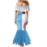 Custom Fiji And USA Palm Tree With Eagle Mermaid Dress LT05 - Polynesian Pride
