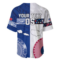 Custom Samoa And USA Together Baseball Jersey LT05 - Polynesian Pride