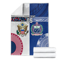 Custom Samoa And USA Together Blanket LT05 - Polynesian Pride
