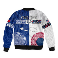 Custom Samoa And USA Together Bomber Jacket LT05 - Polynesian Pride
