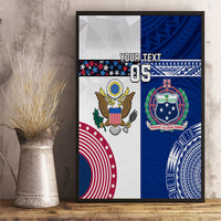 Custom Samoa And USA Together Canvas Wall Art LT05 - Polynesian Pride