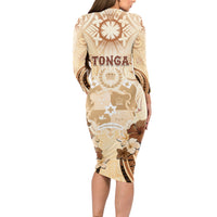 Tonga Women's Day Long Sleeve Bodycon Dress With Polynesian Pattern LT05 - Polynesian Pride