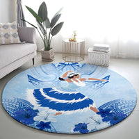 Cook Islands Women's Day Round Carpet With Polynesian Pattern LT05 - Polynesian Pride