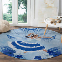 Cook Islands Women's Day Round Carpet With Polynesian Pattern LT05 - Polynesian Pride