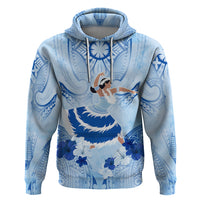 Cook Islands Women's Day Zip Hoodie With Polynesian Pattern LT05 Pullover Hoodie Blue - Polynesian Pride