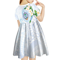 Guam Chamorro Kid Short Sleeve Dress Guasali Flowers Curves Style
