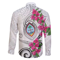 Guam Chamorro Family Matching Tank Maxi Dress and Hawaiian Shirt Curves Polynesian Tattoo Mix Bougainvillea