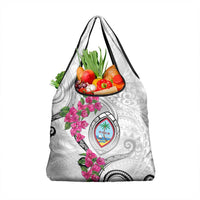 Guam Chamorro Grocery Bag Curves Polynesian Tattoo Mix Bougainvillea