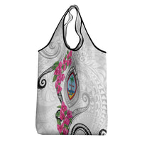 Guam Chamorro Grocery Bag Curves Polynesian Tattoo Mix Bougainvillea