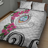 Guam Chamorro Quilt Bed Set Curves Polynesian Tattoo Mix Bougainvillea