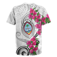 Guam Chamorro Rugby Jersey Curves Polynesian Tattoo Mix Bougainvillea