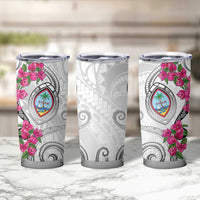 Guam Chamorro Tumbler Cup Curves Polynesian Tattoo Mix Bougainvillea