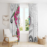 Guam Chamorro Window Curtain Curves Polynesian Tattoo Mix Bougainvillea