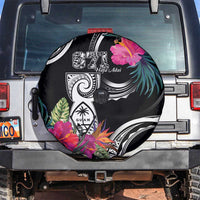 Hafa Adai Guam Spare Tire Cover Polynesian Tattoo Tropical Flowers
