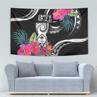 Hafa Adai Guam Tapestry Polynesian Tattoo Tropical Flowers