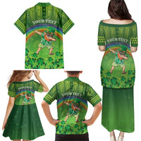 Personalised Hawaii Saint Patrick's Day Family Matching Puletasi and Hawaiian Shirt Let's Get Fit Shaced