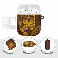 Hawaii Mililani High School AirPods Case Tribal Tattoo With Hibiscus Flowers