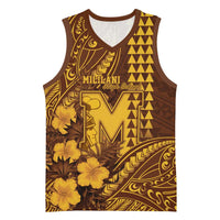 Personalised Hawaii Mililani High School Basketball Jersey Tribal Tattoo With Hibiscus Flowers