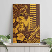 Hawaii Mililani High School Canvas Wall Art Tribal Tattoo With Hibiscus Flowers