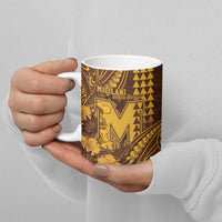 Personalised Hawaii Mililani High School Ceramic Mug Tribal Tattoo With Hibiscus Flowers