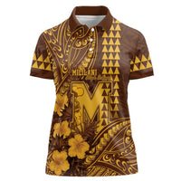 Personalised Hawaii Mililani High School Women Polo Shirt Tribal Tattoo With Hibiscus Flowers