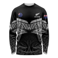 Custom New Zealand Cricket Long Sleeve Shirt Go Champions World Cup 2024 With Maori Pattern