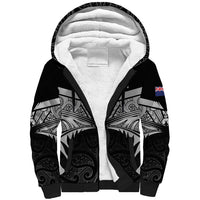Custom New Zealand Cricket Sherpa Hoodie Go Champions World Cup 2024 With Maori Pattern LT05 Unisex Black - Polynesian Pride
